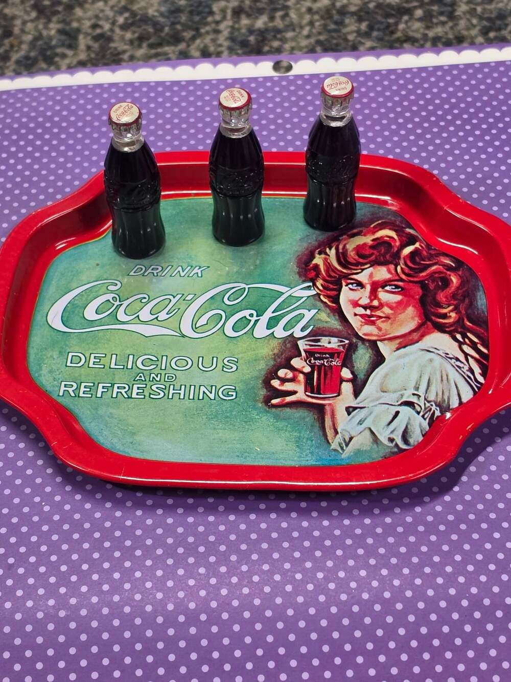 Coca-Cola Mini Bottle Lighter Set With Tray